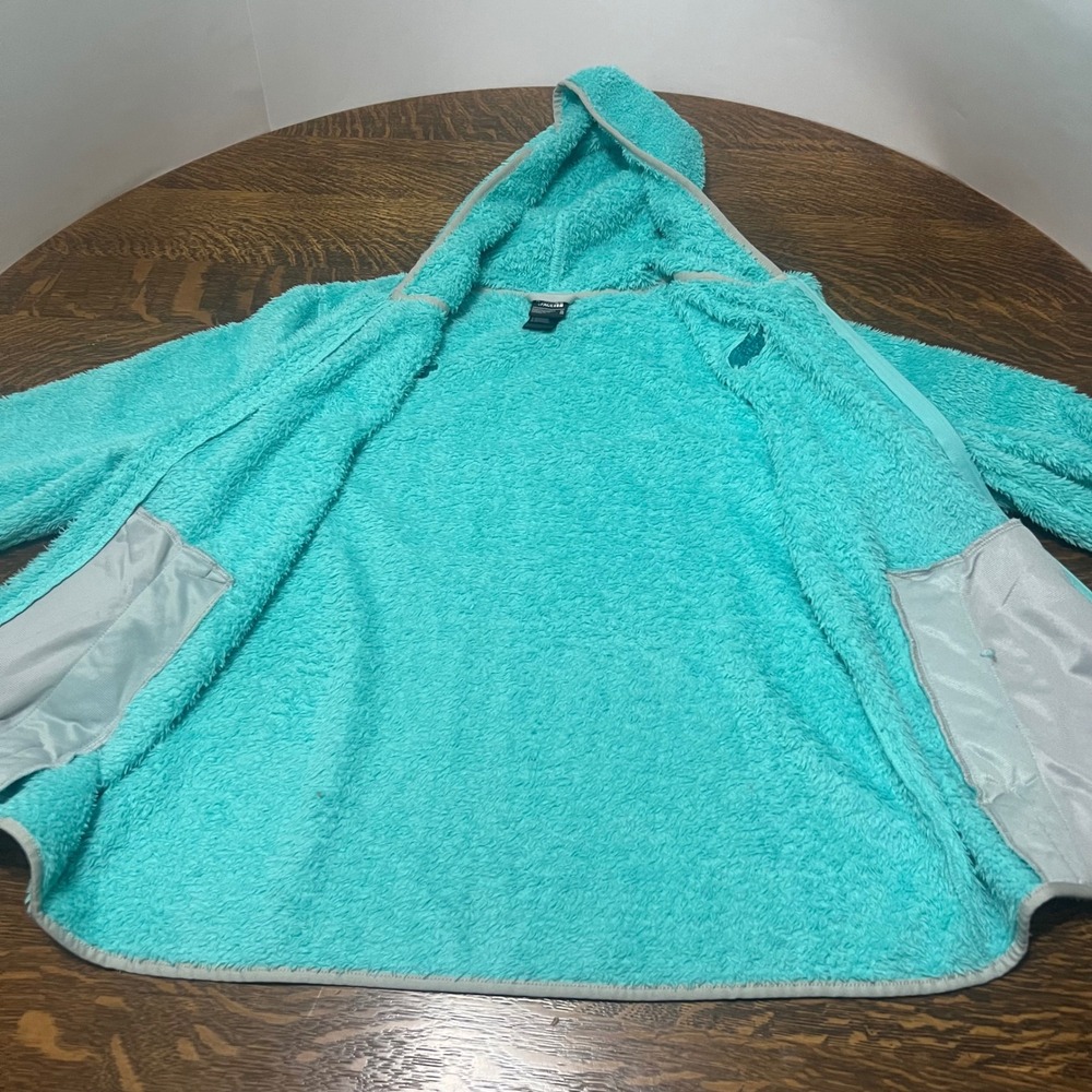 The North Face Fleece Hoodie Womens XL Teal Blue Osito Full Zip Jacket CF2Z - Picture 3 of 8
